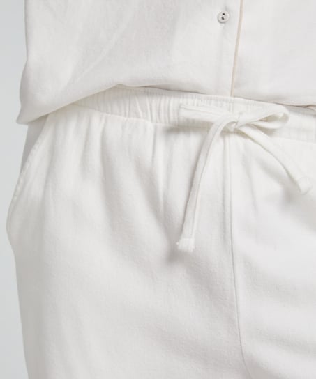 Flannel Pyjama Pants, White