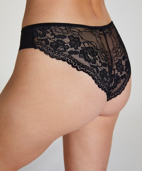 Invisible Lace Back Brazilian, Black