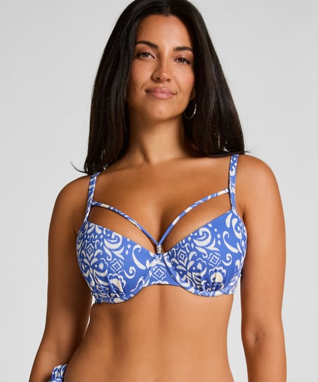Cancun Padded Bikinitop, Blue
