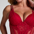 Coco Padded Underwired Longline Push-Up Bra, Red