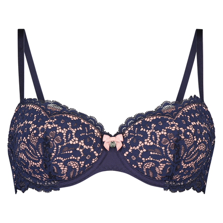Rose Padded Underwired Bra, Blue
