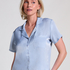 Satin Short-Sleeved Jacket, Blue