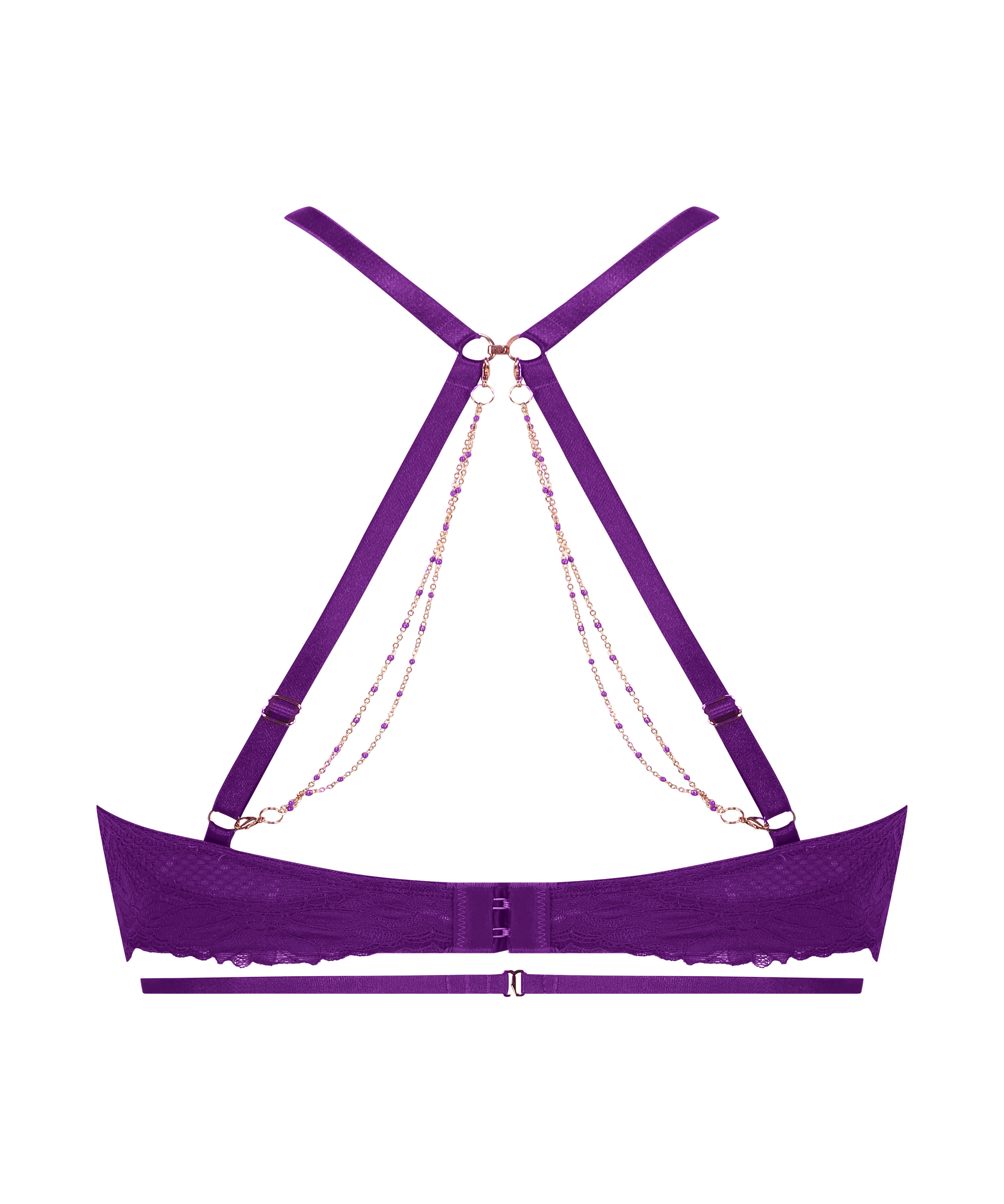 Belladonna Non-Padded Underwired Longline Bra, Purple, main