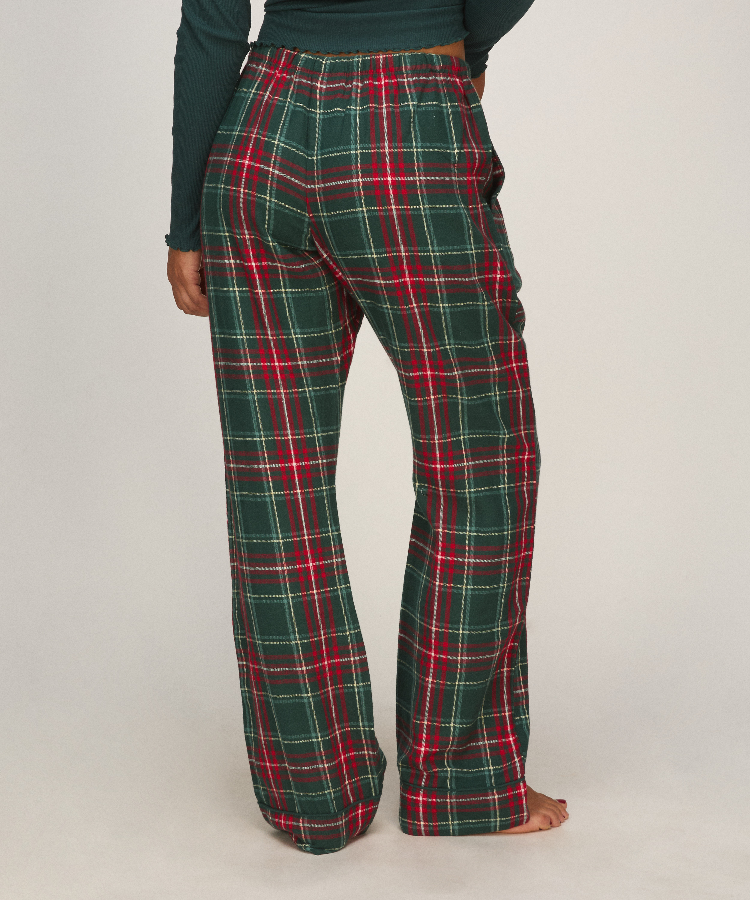 Petite Flannel Pyjama Pants, Green, main