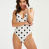 Scallop Dot swimsuit, White