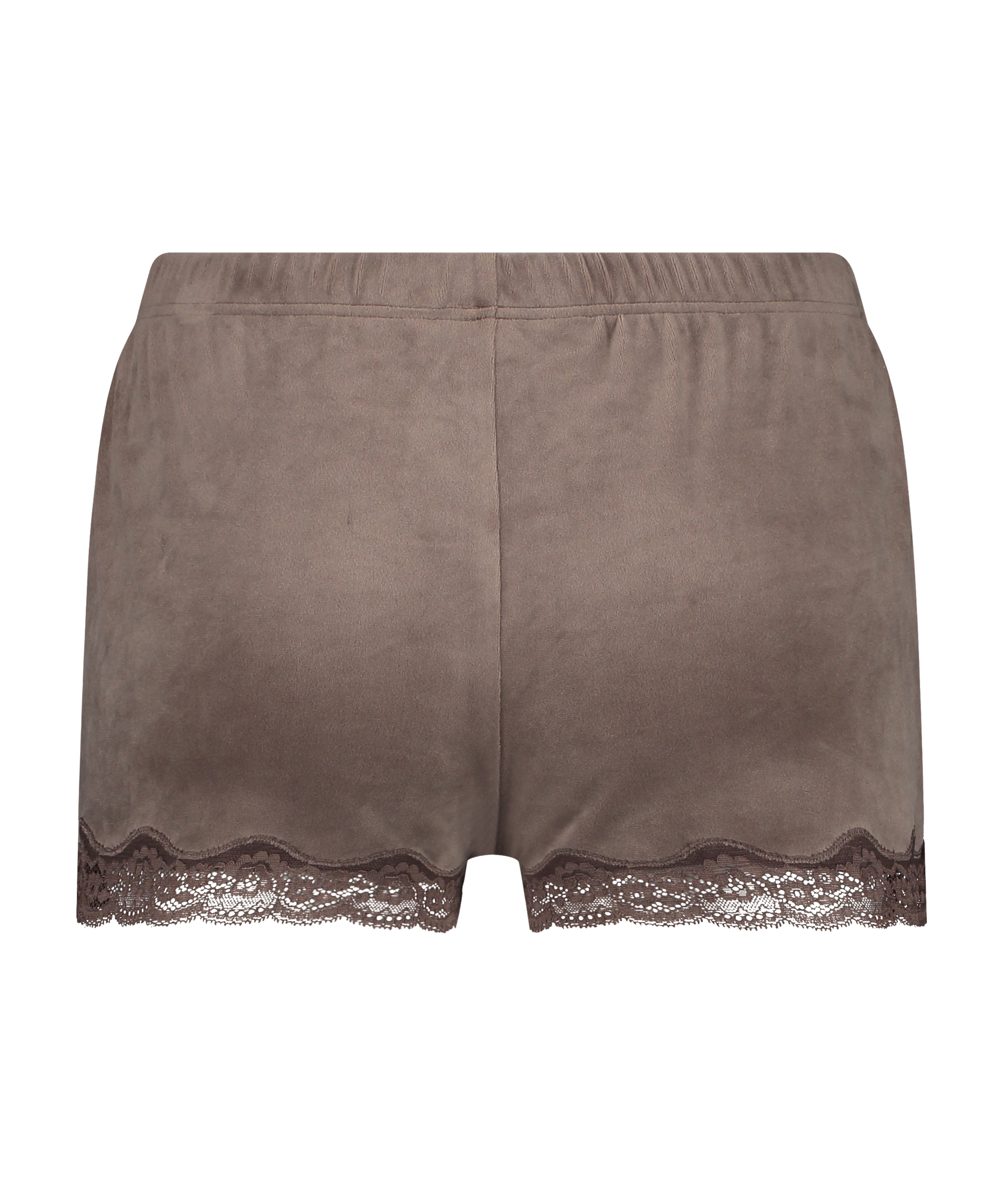 Velvet lace shorts, Brown, main