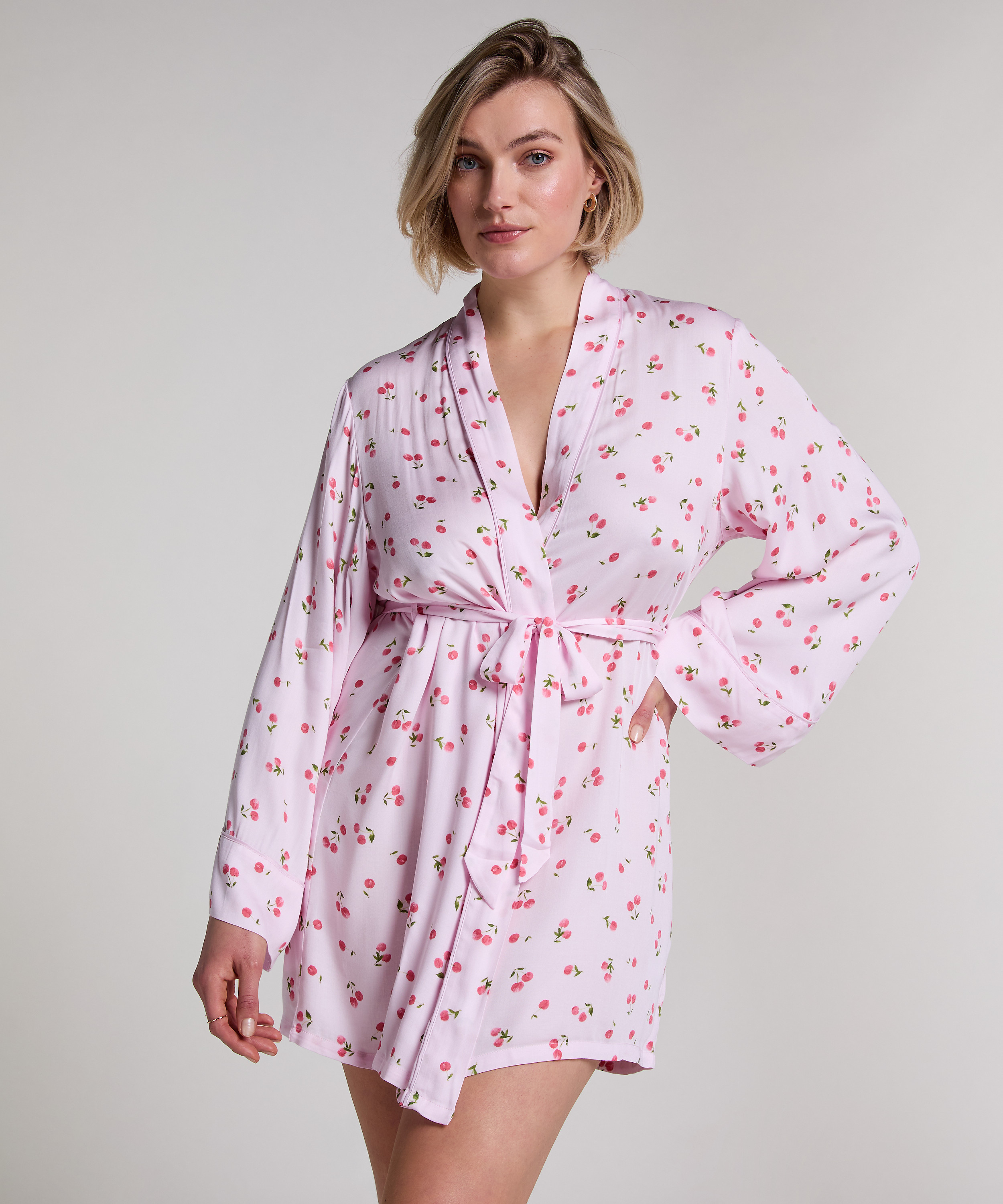 Satin Kimono, Pink, main