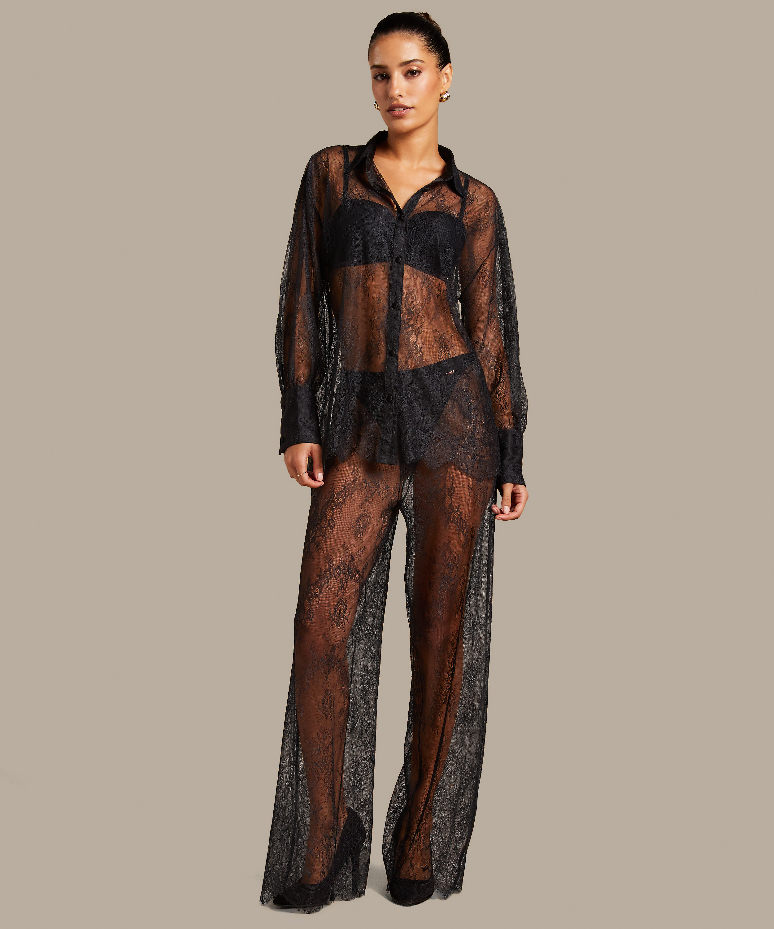 Camille Lace Top, Black, main
