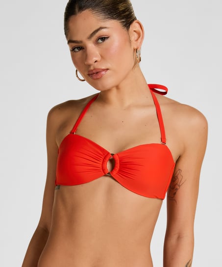 Luxe Bandeau Bikini Top, Red