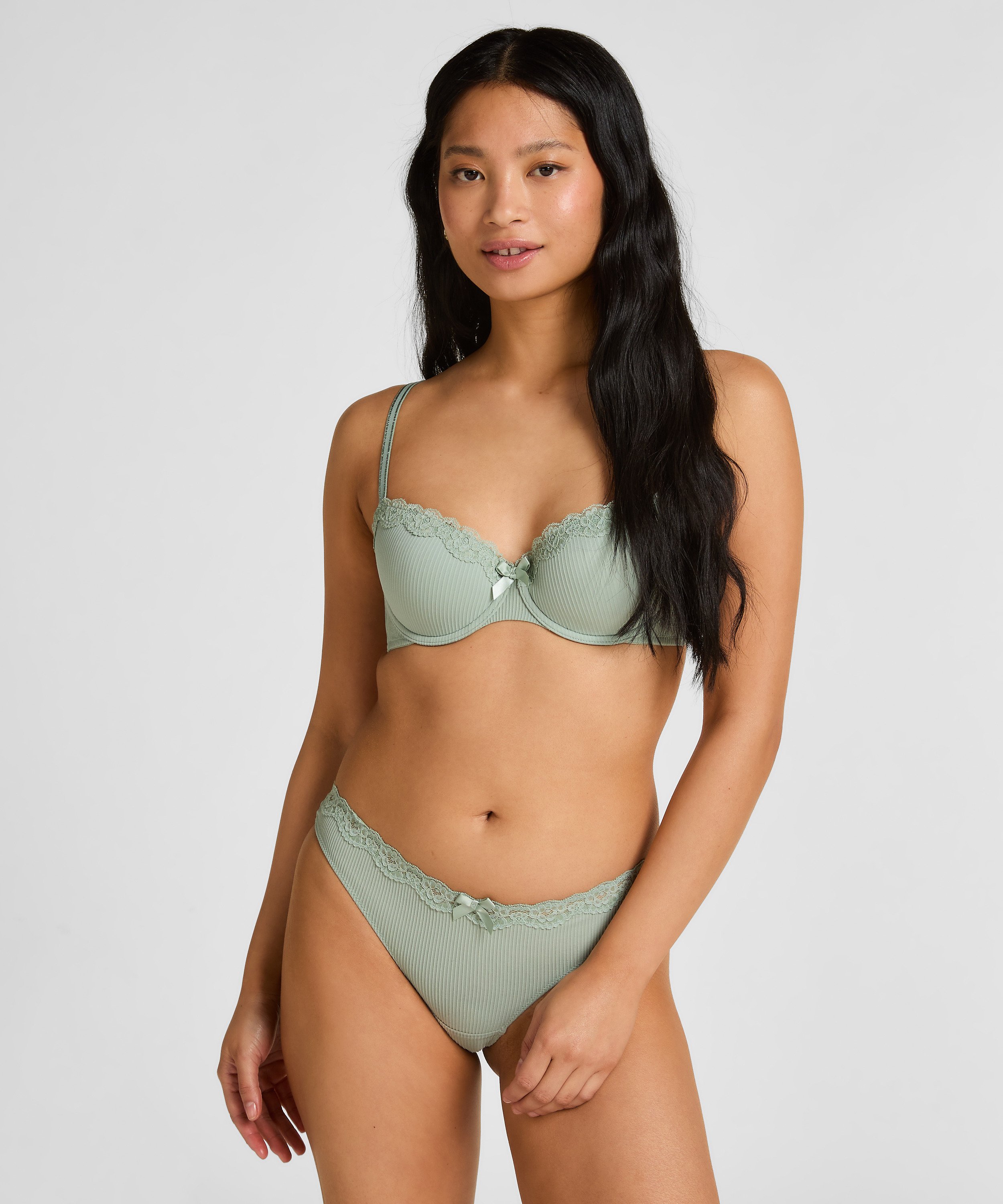 Lola Padded Underwired Bra, Green, main