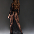 Long Allover Lace Kimono, Black