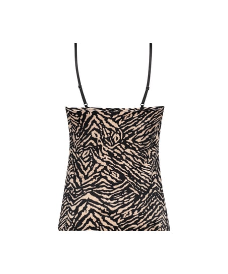 Zebra velvet cami top, Black