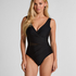 Shaping Shell Mesh Swimsuit, Black