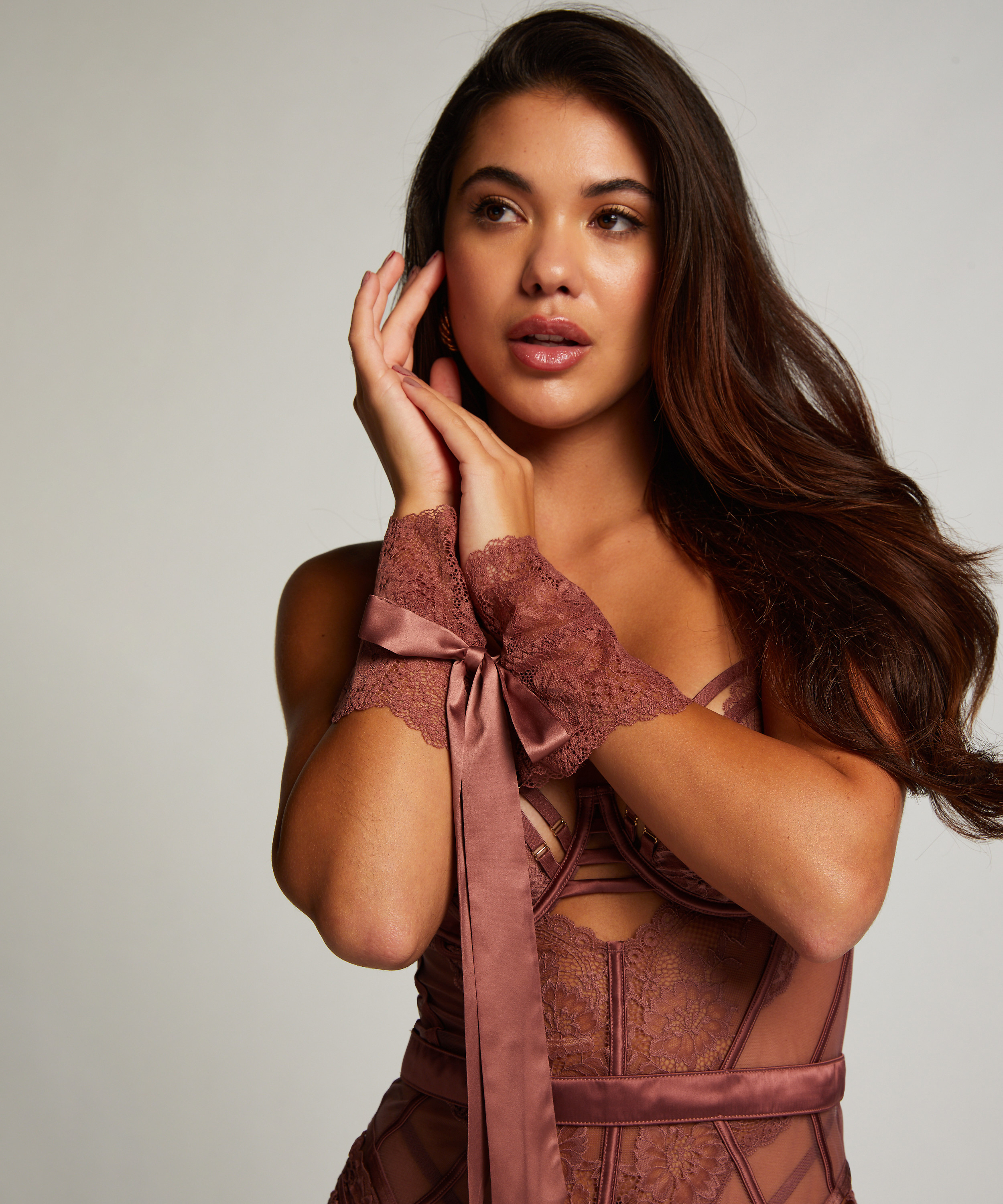 Lace handcuffs, Purple, main