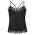 Satin Lace cami top, Black