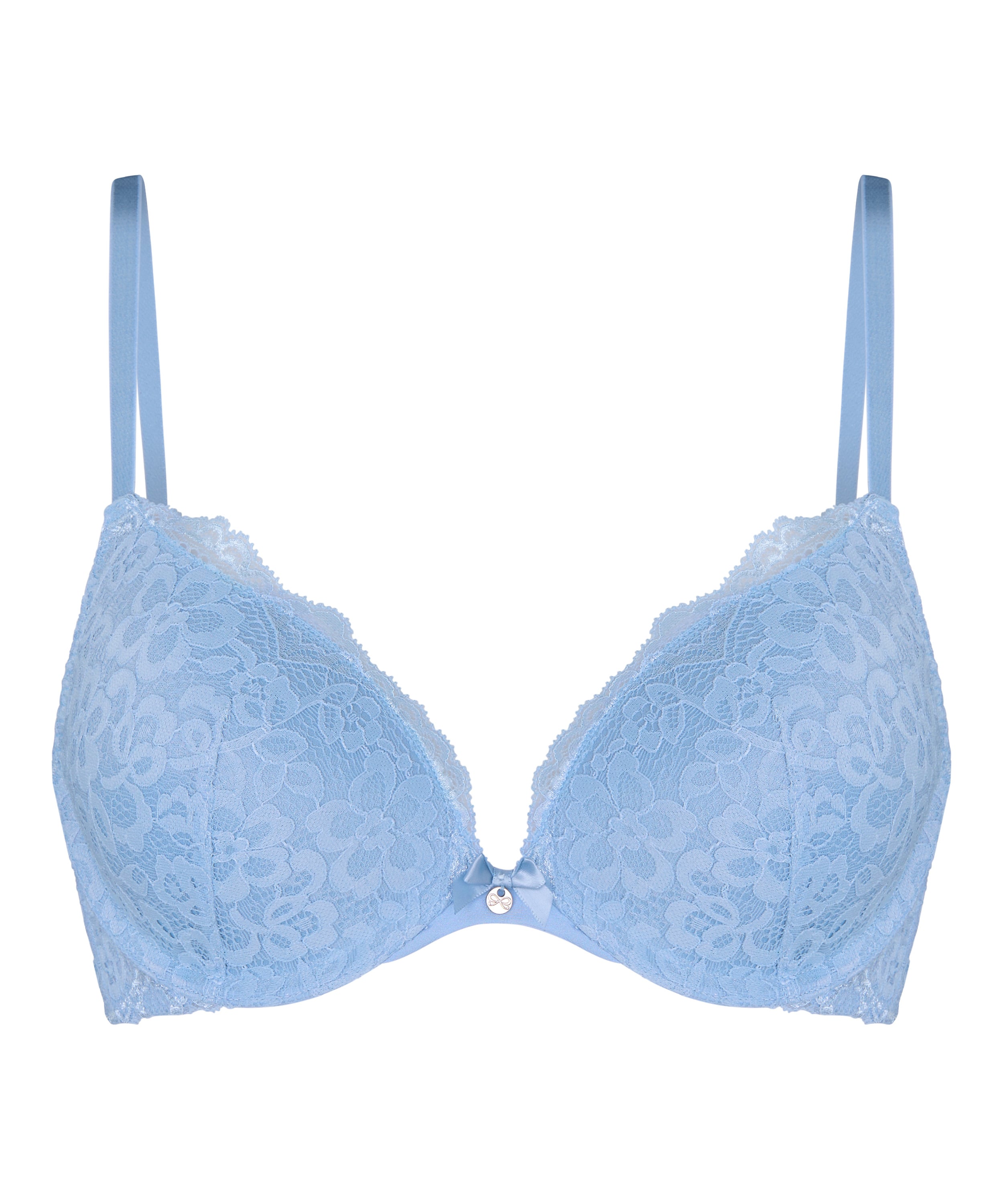 Marine Padded Push-Up Underwired Bra, Blue, main