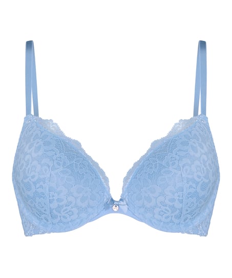 Marine Padded Push-Up Underwired Bra, Blue