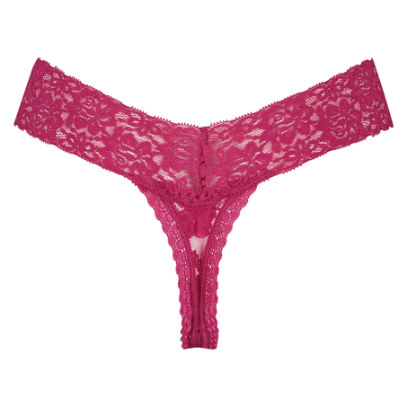 Floral Lace Thong, Pink
