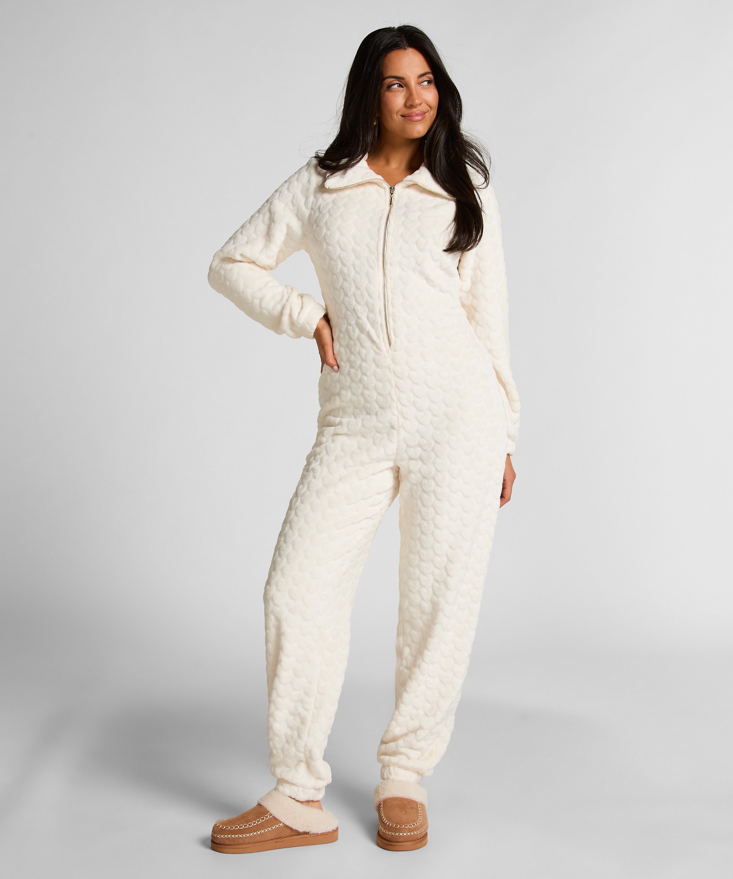 Onesie Cable Zip Up, White, main