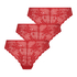 3-pack Invisible Brasilian, Red
