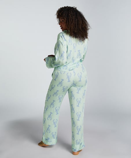 Satin Long-Sleeved Jacket, Green