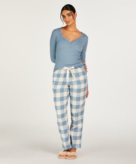 Long-Sleeved Pyjama Top, Blue