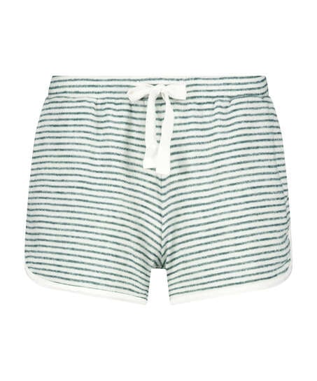 Brushed Stripe Short Pyjama Pants, Green