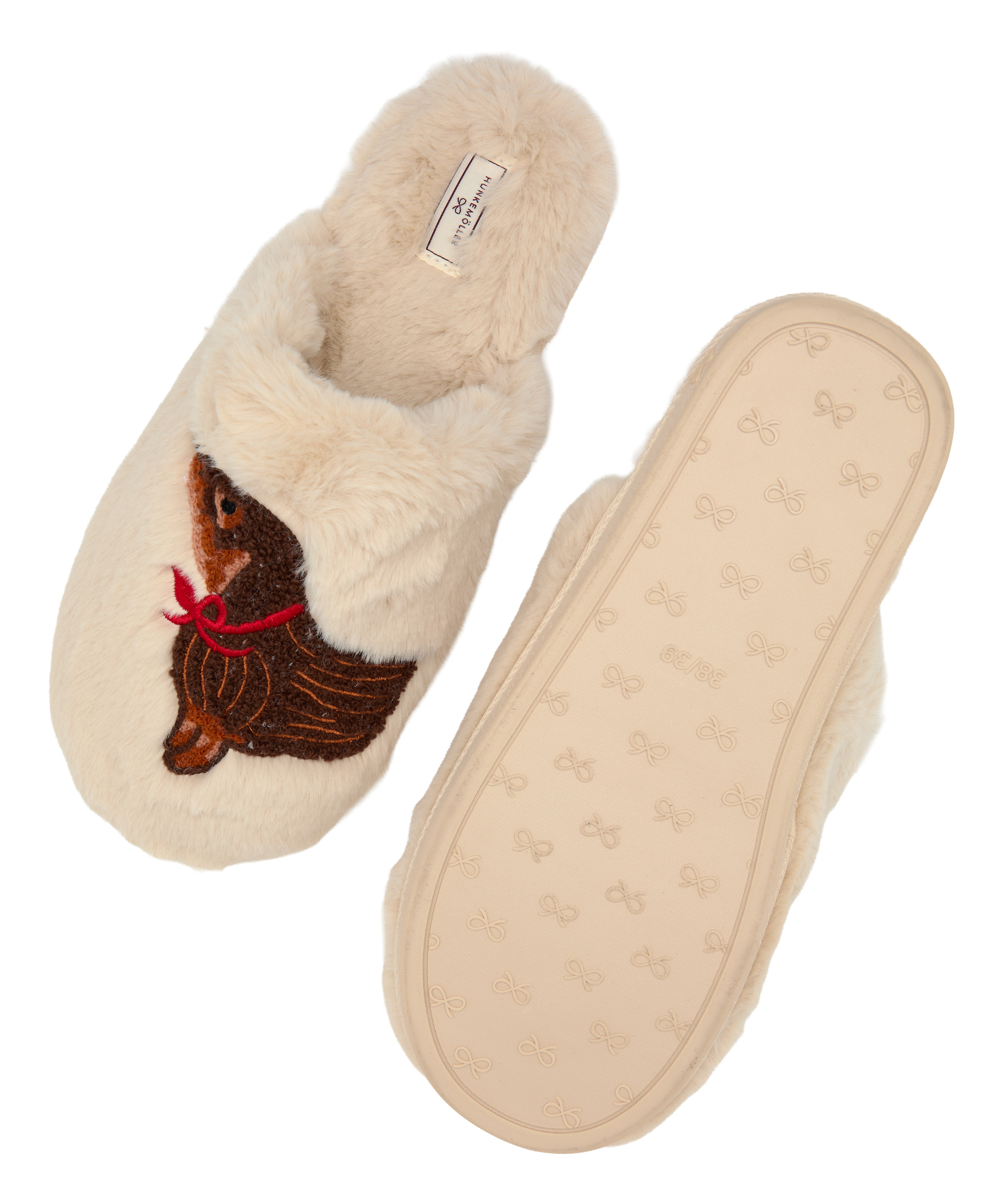 Slippers Faux Fur, White, main