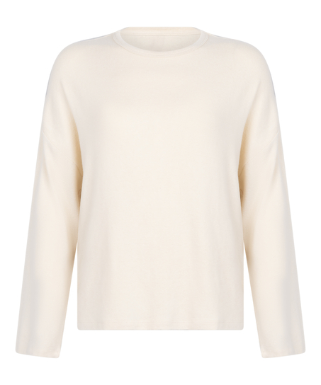 Jersey Long-Sleeved Pyjama Top, White