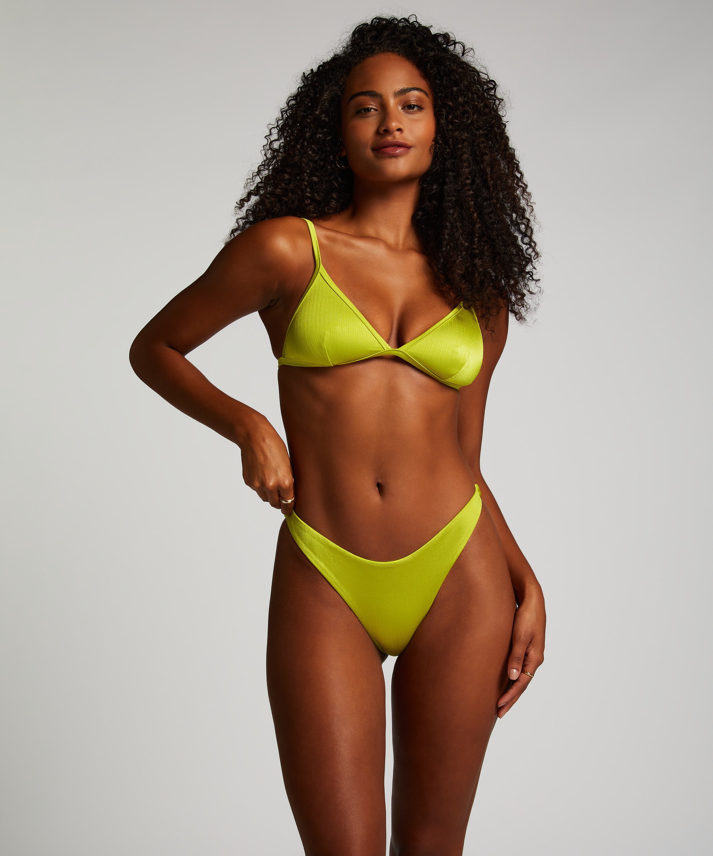 Luna Triangle Bikini Top, Green, main