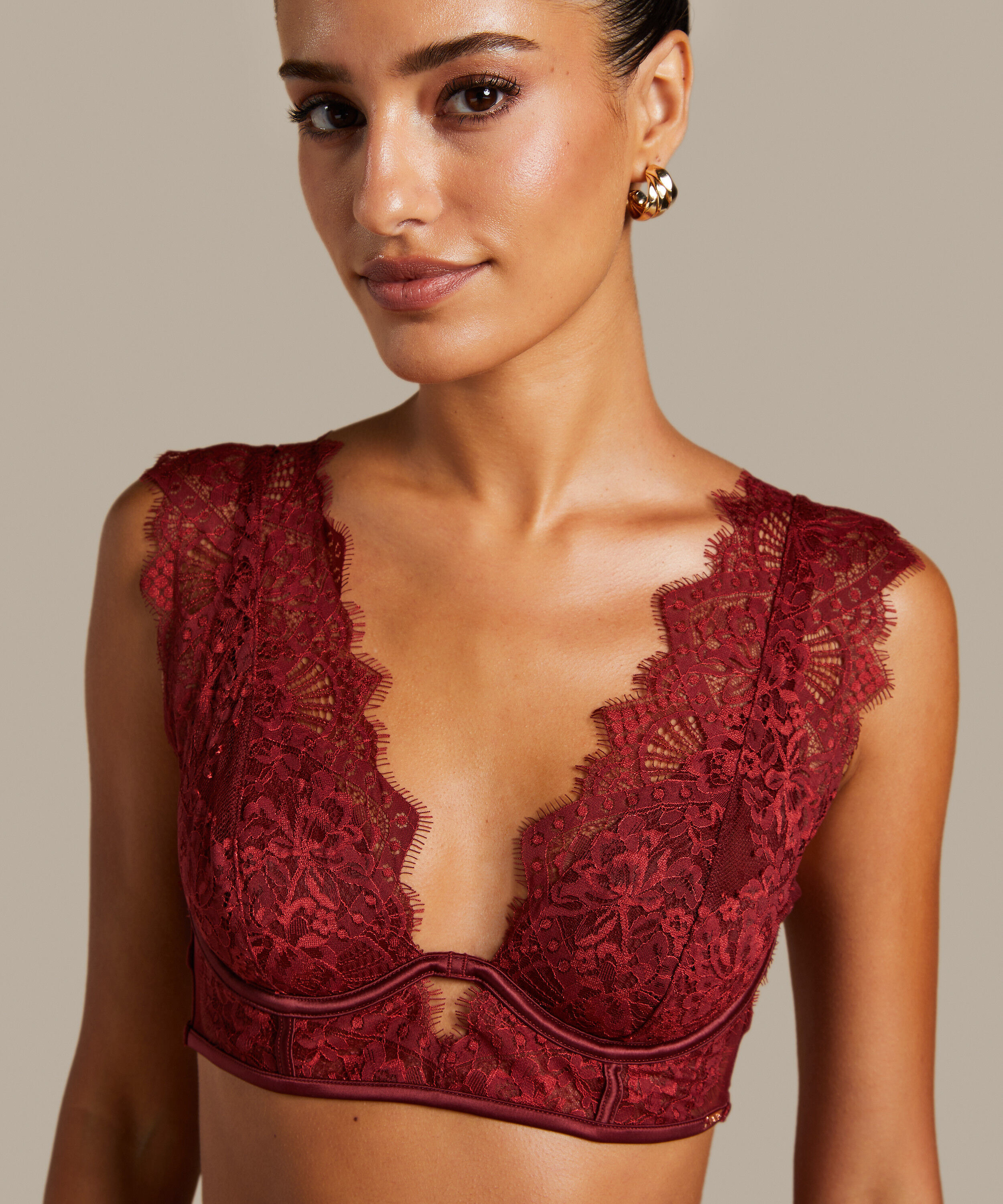 red lace bralette top