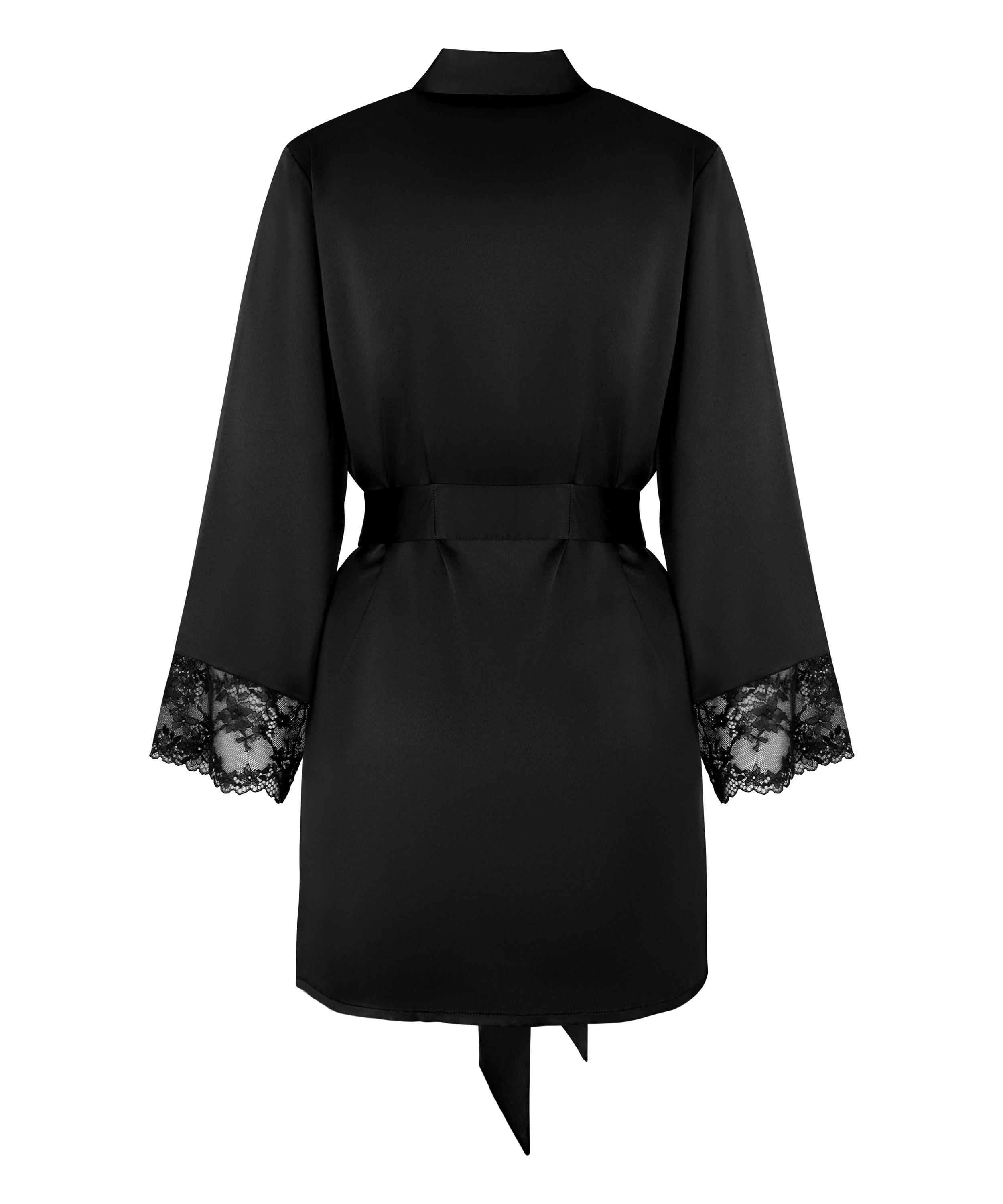 Satin Kimono, Black, main