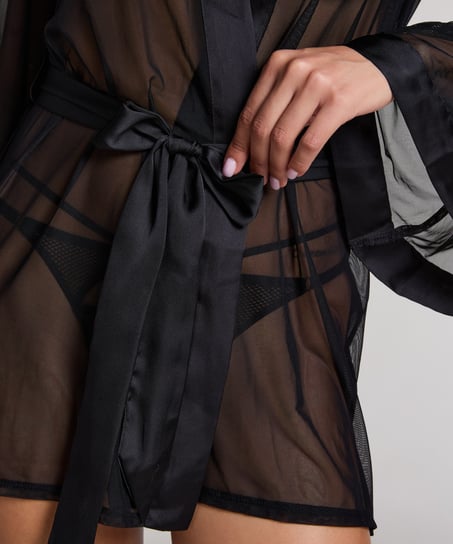 Maxime Tulle Kimono, Black