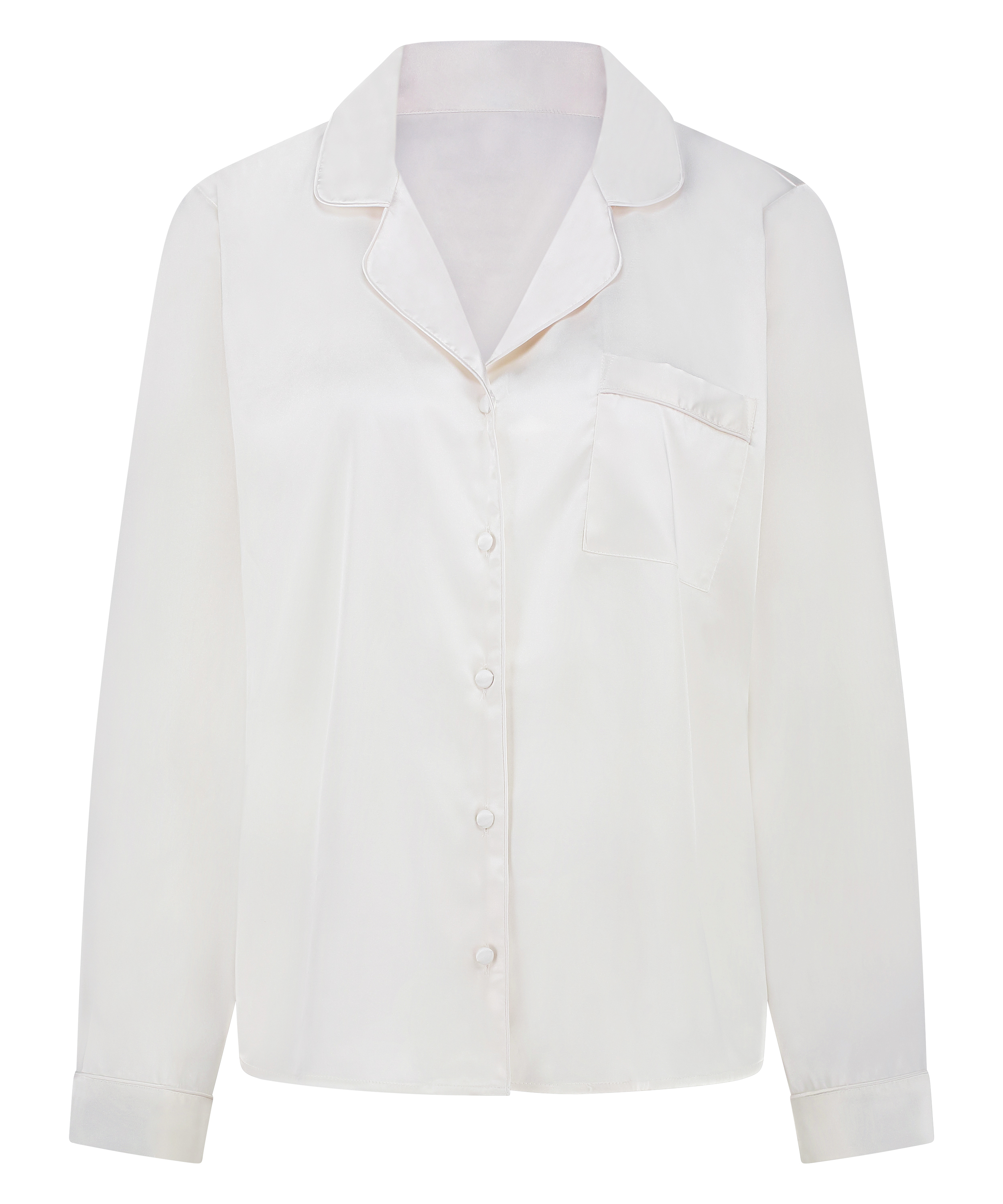 Satin Long-Sleeved Jacket, White, main