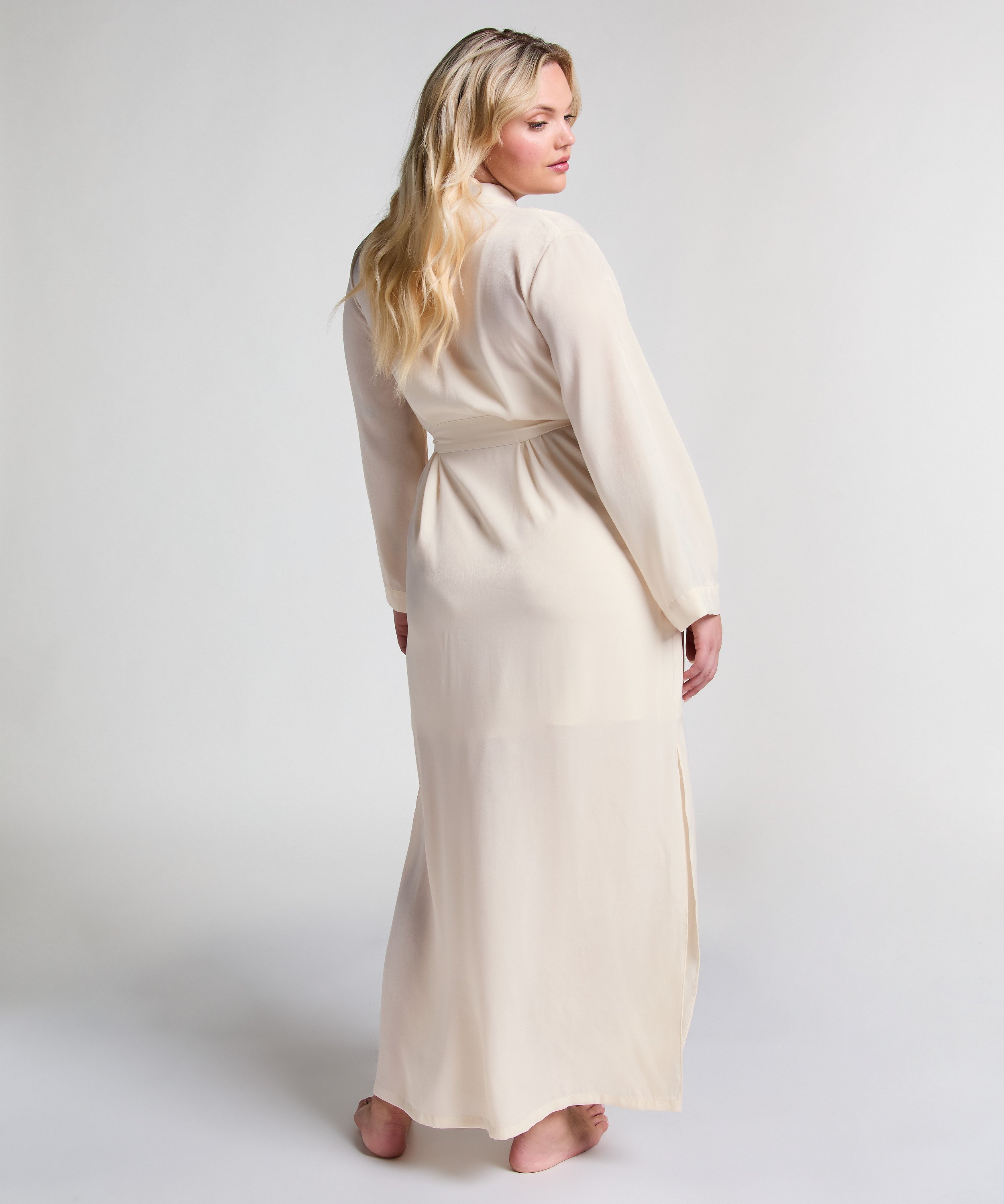 Satin Kimono, White, main