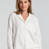 Essentials Flannel Pyjama Top, White