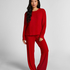 Jersey Long-Sleeved Pyjama Top, Red