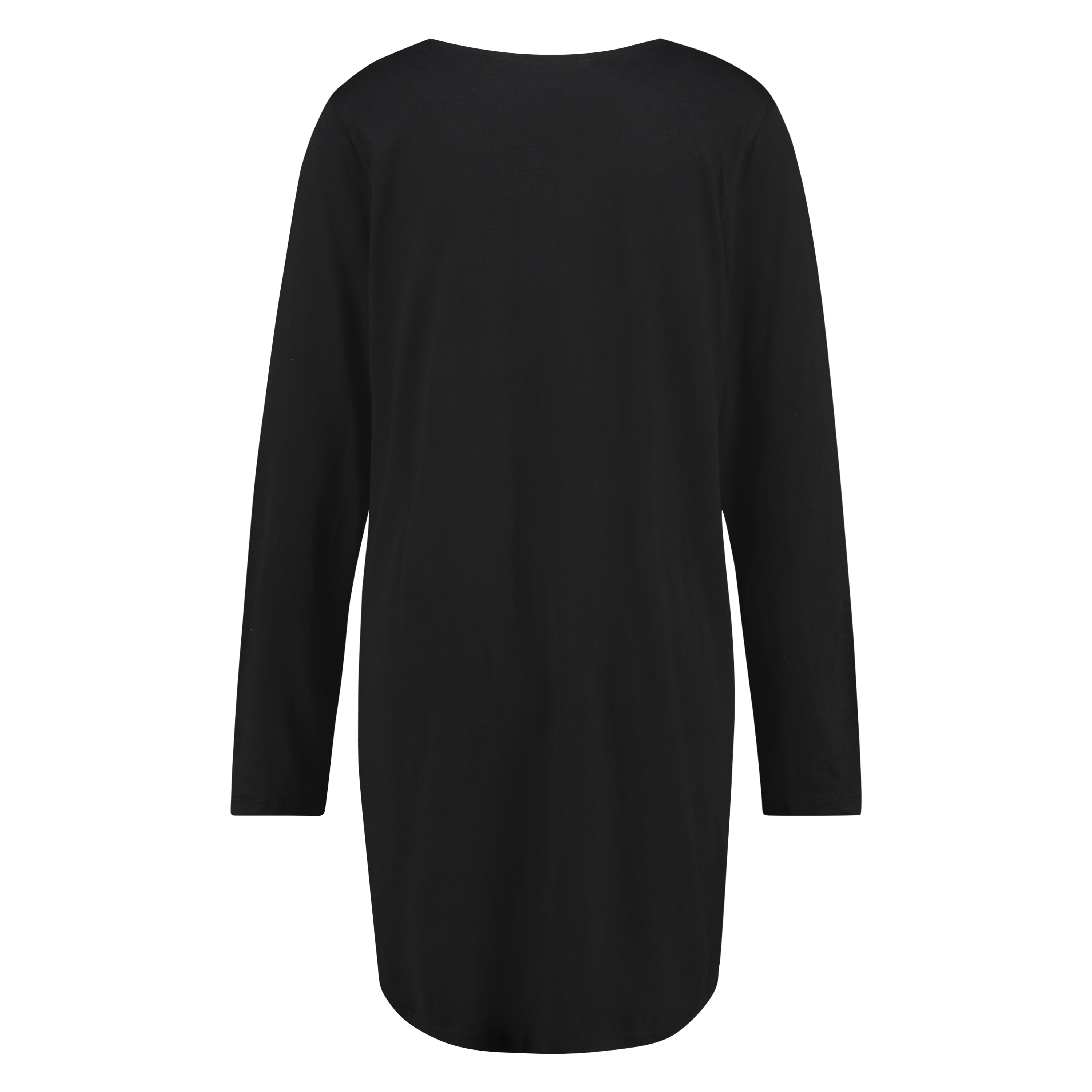 Round Neck Nightshirt, Black, main