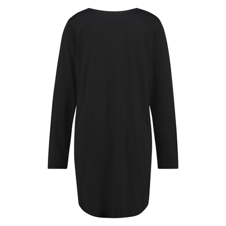 Round Neck Nightshirt, Black