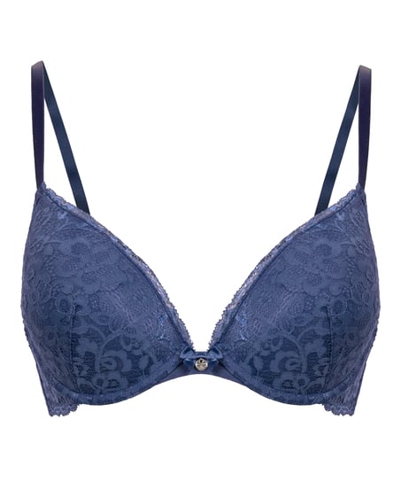 Marine Padded Push-Up Underwired Bra, Blue