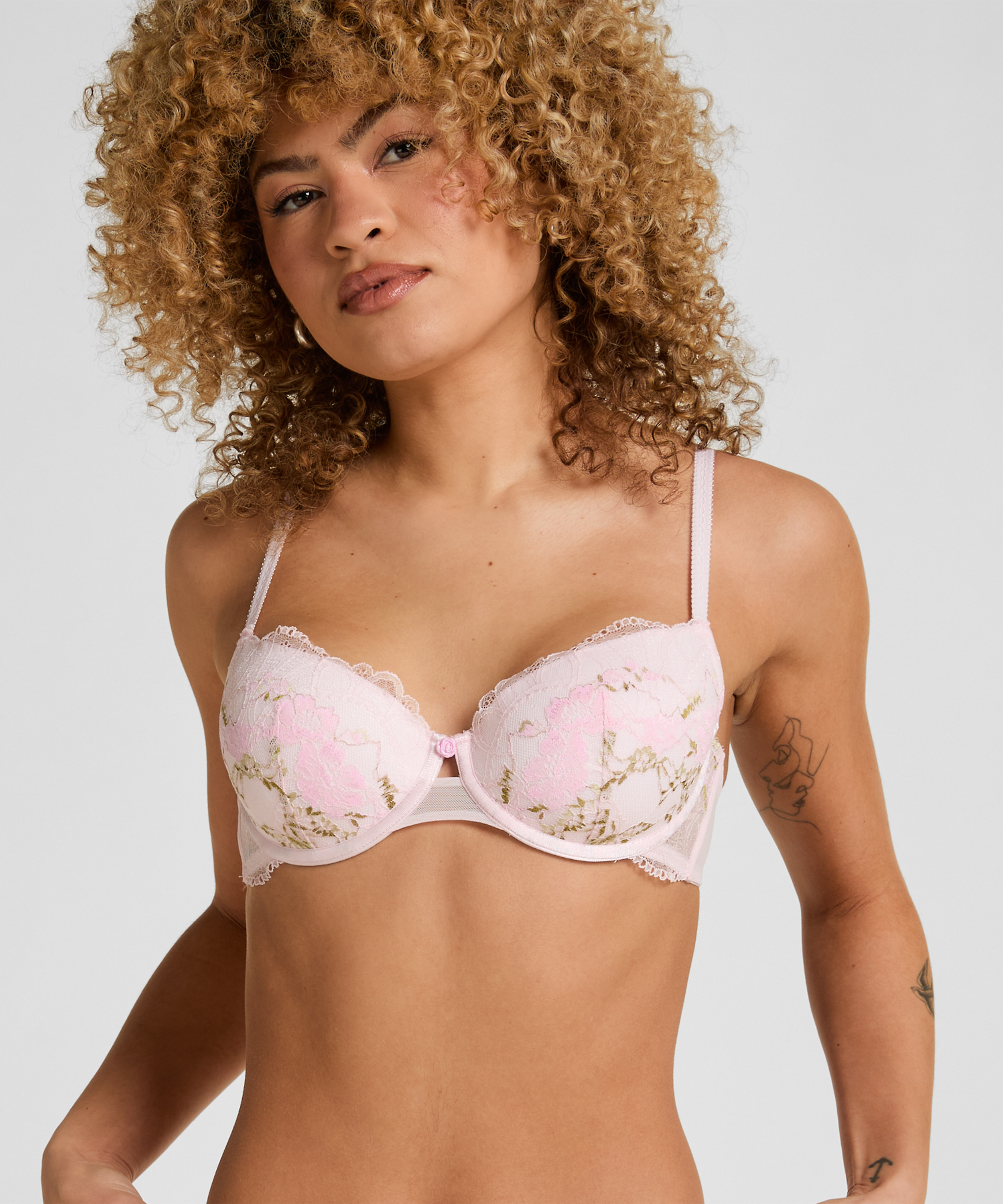 Miri Padded Underwired Bra, Pink, main