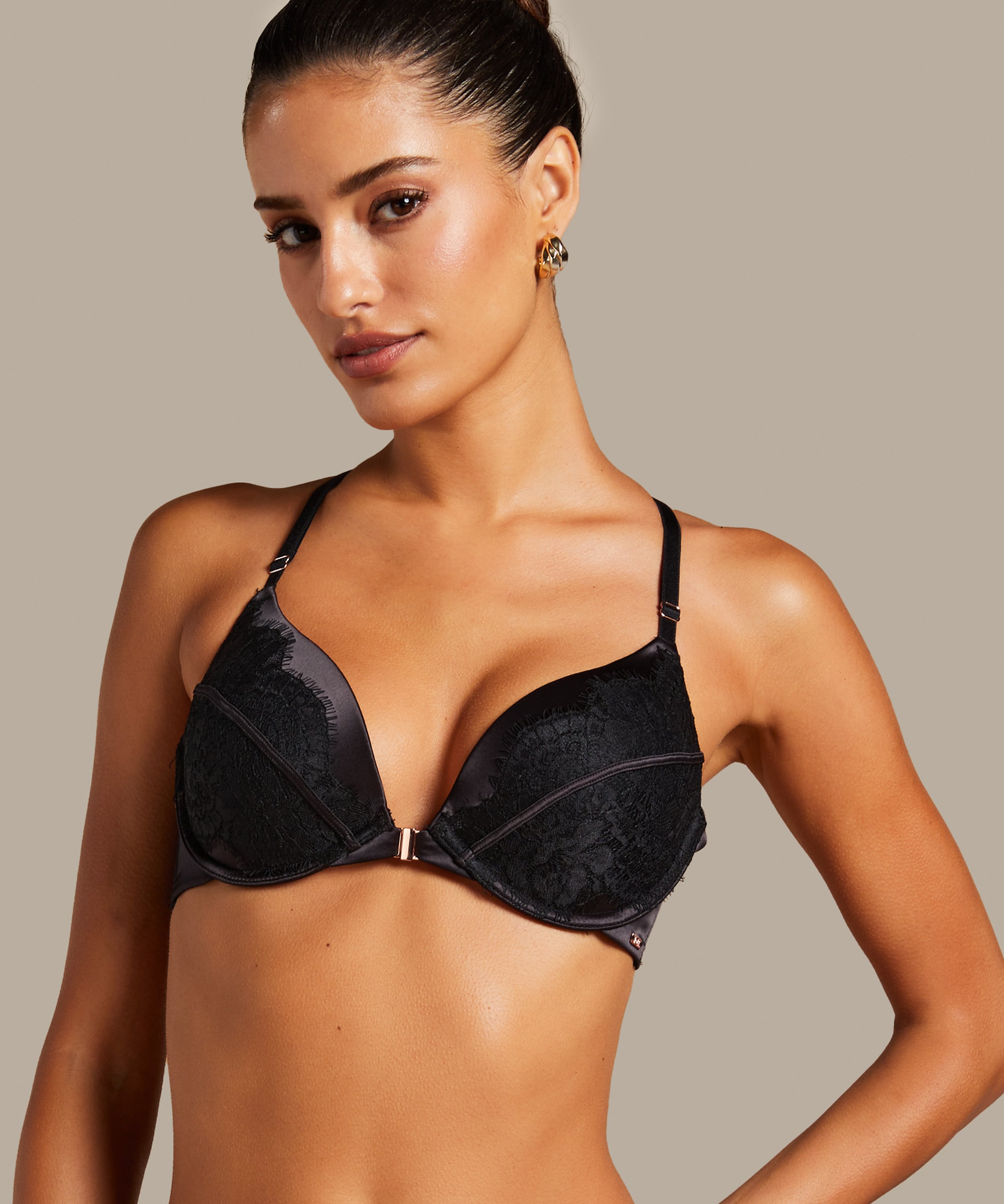 Chalice Padded Push-Up Underwired Bra, Black, main