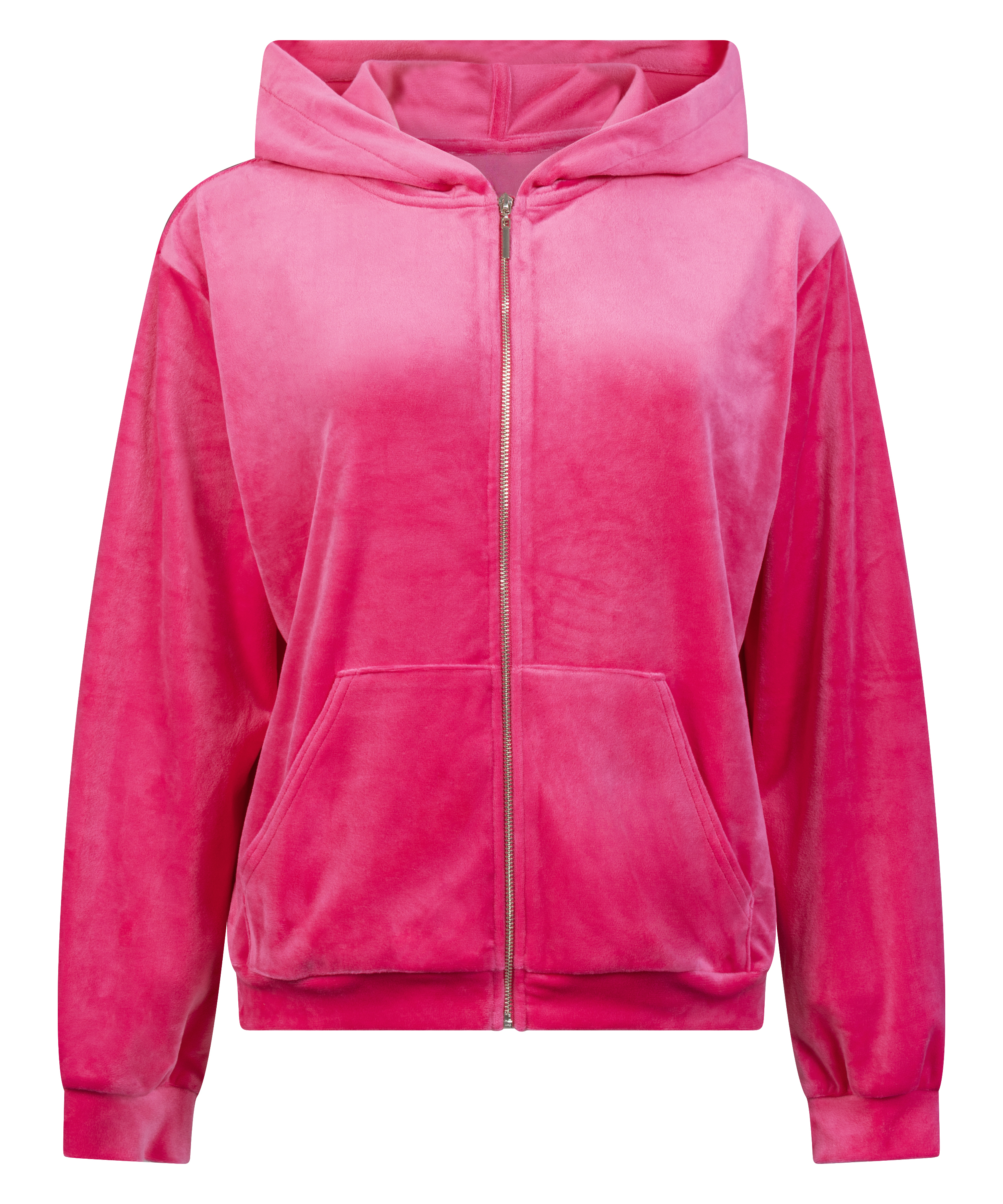 Velour hoodie jacket, Pink, main