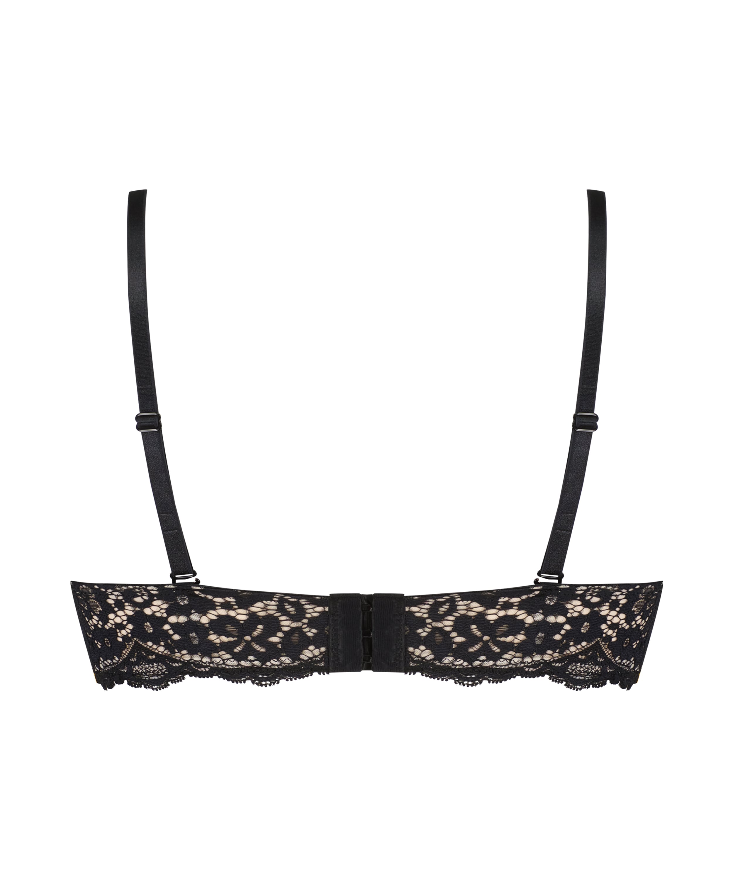 Rose Padded Underwired Strapless Bra, Black, main