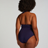 Shaping Halter Scallop Swimsuit, Blue