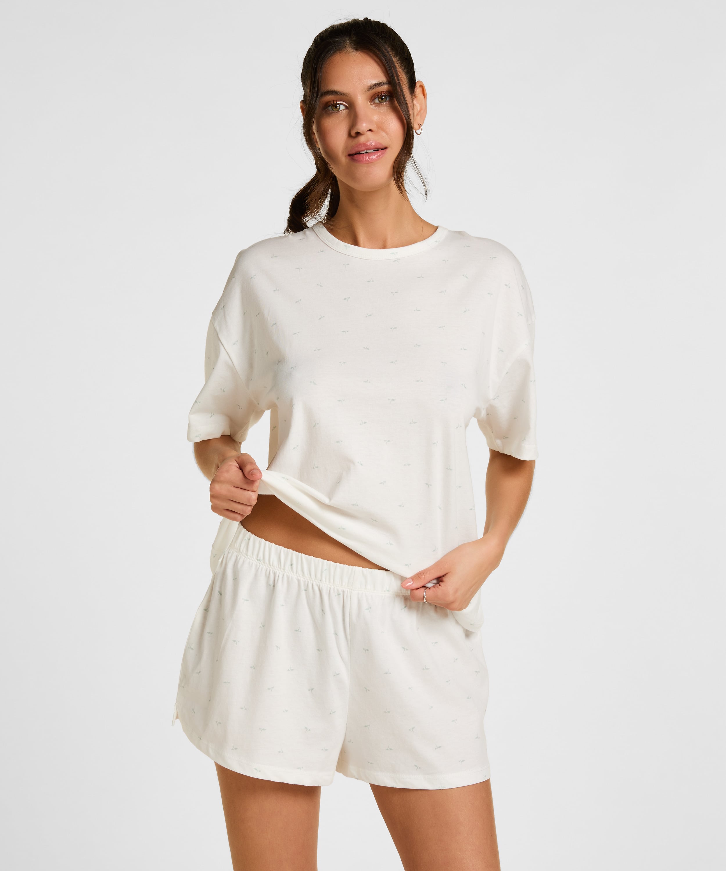 Pyjama Set Cotton, White, main