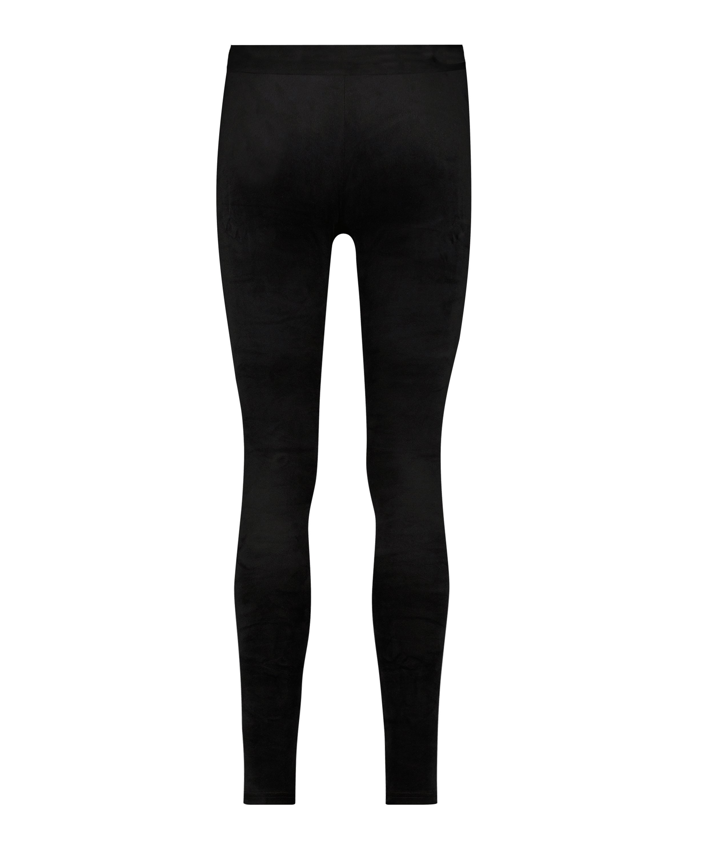 Velour leggings, Black, main