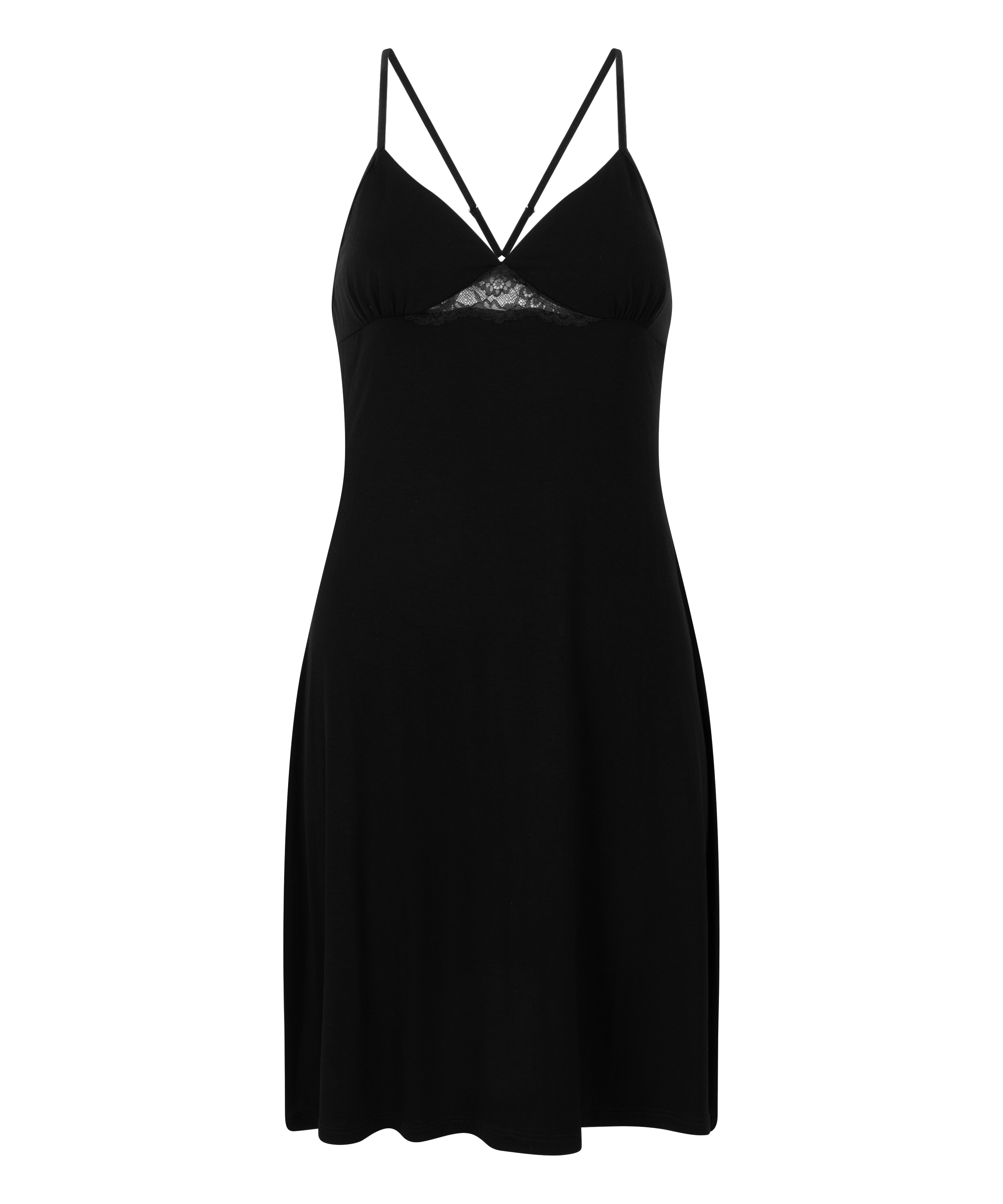 Jersey Slip Dress, Black, main