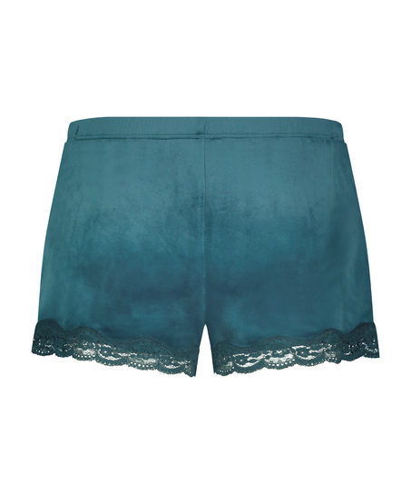 Velvet lace shorts, Blue