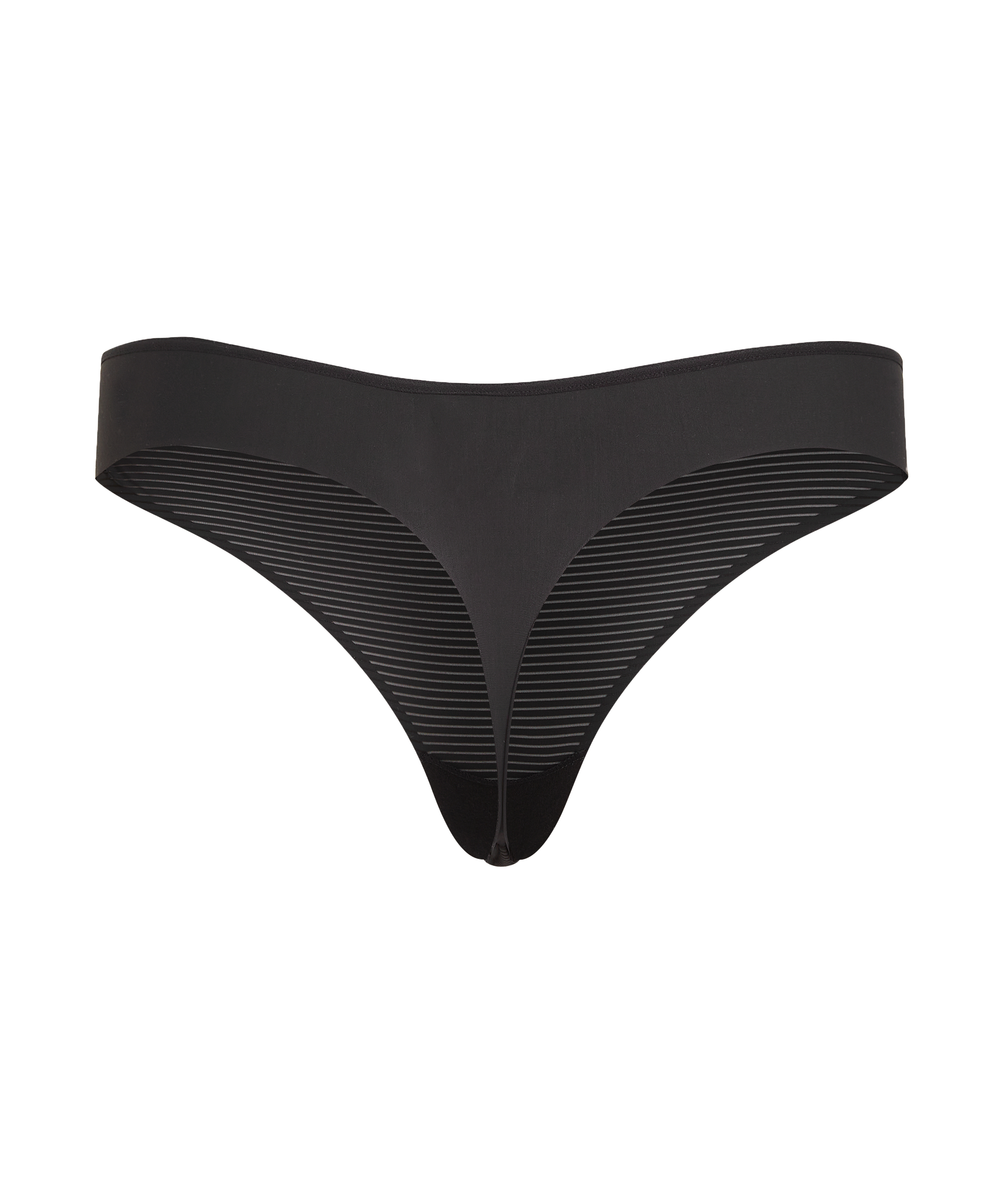 Invisible thong Stripe mesh, Black, main